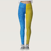 De Oekraïense vlag van Glitter Mode Stylish Leggings (Voorkant)