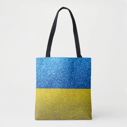 De Oekraïense vlag van Glitter Mode Stylish Tote Bag (Voorkant)