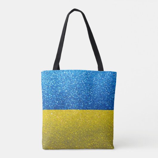 De Oekraïense vlag van Glitter Mode Stylish Tote Bag (Achterkant)