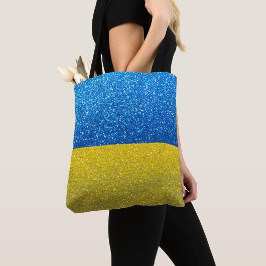 De Oekraïense vlag van Glitter Mode Stylish Tote Bag (Dichtbij)