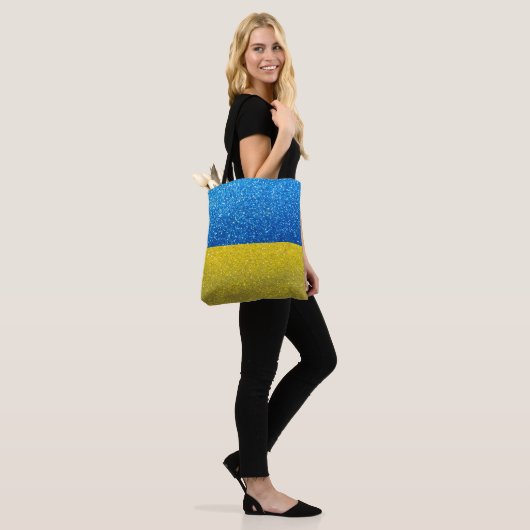 De Oekraïense vlag van Glitter Mode Stylish Tote Bag (Op model)