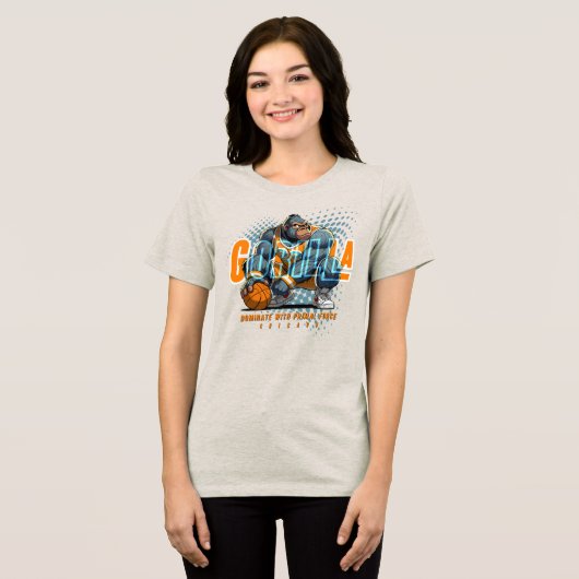 De oerkracht van basketbal | Dames Tri-Blend Shirt (Voorkant volledig)