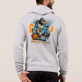 De oerkracht van basketbal | Mannen Full-zip Hoodie (Achterkant)