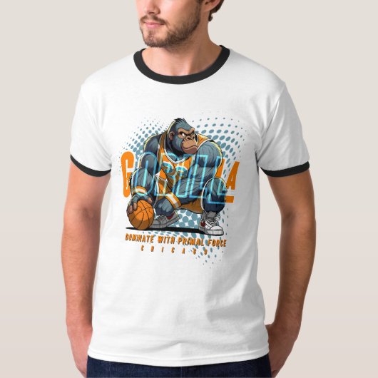 De oerkracht van basketbal | Mannen Ringer T-shirt (Voorkant)