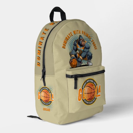 De oerkracht van basketbal | Print Cut Naaizak Bedrukte Rugzak (Achterkant Hoek Links)