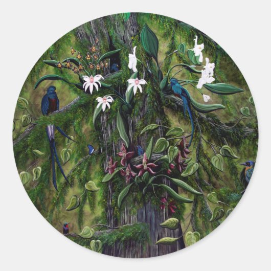 De Oerwouden van Tikal Ronde Sticker (Voorkant)