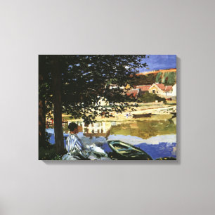 De oever van de Seine, Bennecourt door Claude Mone Canvas Afdruk
