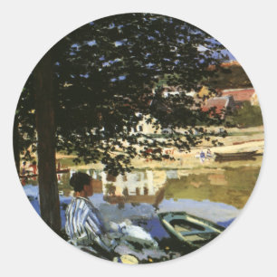 De oever van de Seine, Bennecourt door Claude Mone Ronde Sticker