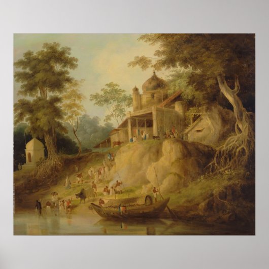 De oevers van de Ganges William Daniell Poster (Voorkant)