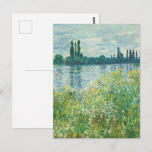 De oevers van de rivier de Seine door Monet Briefkaart (Voorkant / Achterkant)