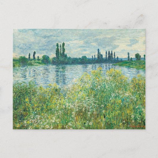 De oevers van de rivier de Seine door Monet Briefkaart (Voorkant)