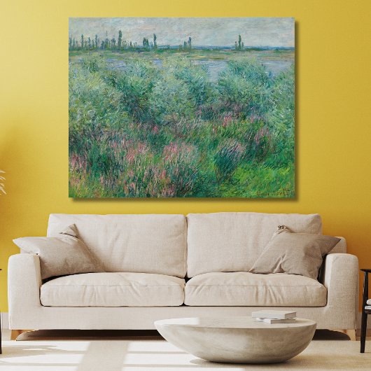 De oevers van de Seine bij Vétheuil, Monet 1881 Canvas Afdruk