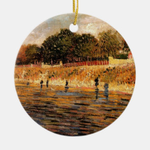 De oevers van de Seine van Vincent van Gogh Keramisch Ornament