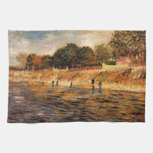 De oevers van de Seine van Vincent van Gogh Theedoek