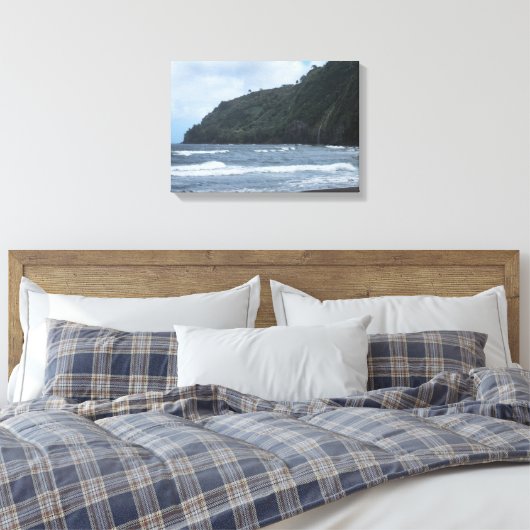 De oevers van Waipio Valley Canvas Afdruk (Insitu (Slaapkamer))