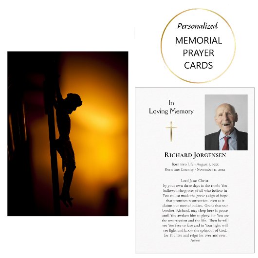 De offerande van Christus rouwkaart Plaatskaartje