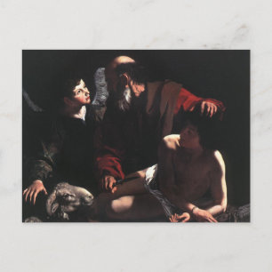De offers van Isaac door het Briefkaart Caravaggio