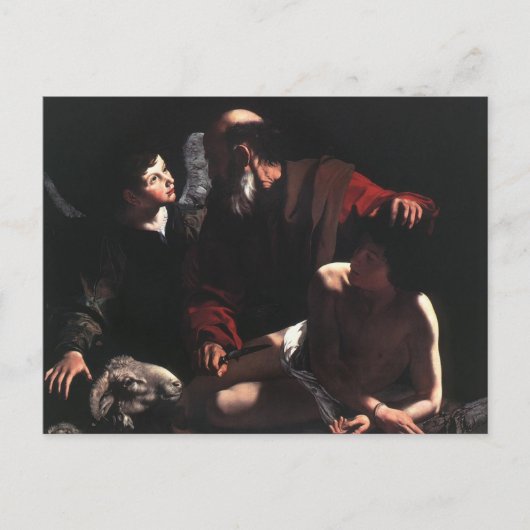 De offers van Isaac door het Briefkaart Caravaggio (Voorkant)