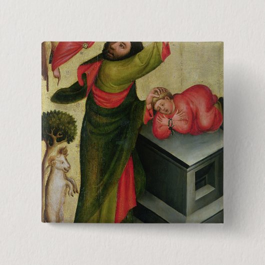 De offers van Isaac van het hoge altaar Vierkante Button 5,1 Cm (Voorkant)
