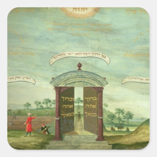 De offers van Isaac Vierkante Sticker (Voorkant)