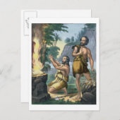 De offers van Kain en Abel, van een bijbelse afdru Briefkaart (Voorkant / Achterkant)