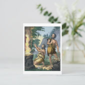 De offers van Kain en Abel, van een bijbelse afdru Briefkaart (Staand voorkant)