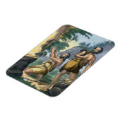 De offers van Kain en Abel, van een bijbelse afdru Magneet (Linkerzijde)