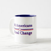 De officiële koffie-Mok van de Bison Party Tweekleurige Koffiemok (Voorkant links)