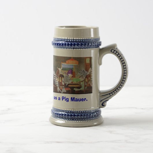 De officiële Pig Mauer Limited Edition Stein Bierpul (Rechts)