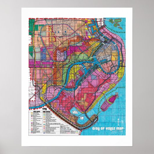 De Officiële Stad van Voltz Plattegrond Poster (2) (Voorkant)