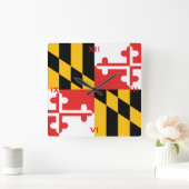 De officiële vlag van de staat Maryland Vierkante Klok (Huis)
