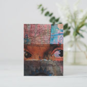 De ogen abstract junk journaal collage briefkaart (Staand voorkant)