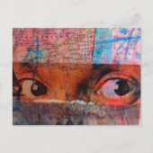 De ogen junk journaal collage briefkaart (Voorkant)