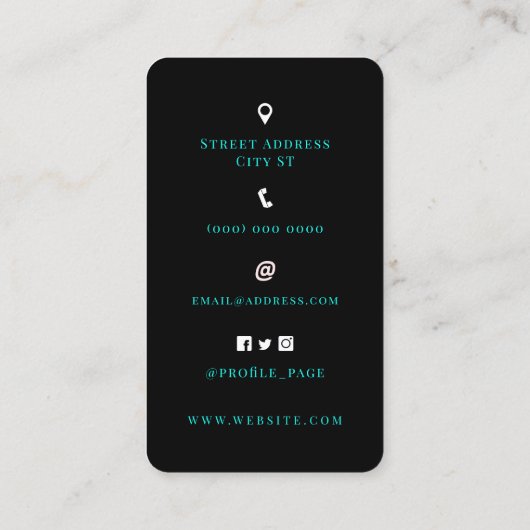 De ogen van de auto zien er blauwgroen stijlvol vi visitekaartje (Achterkant)