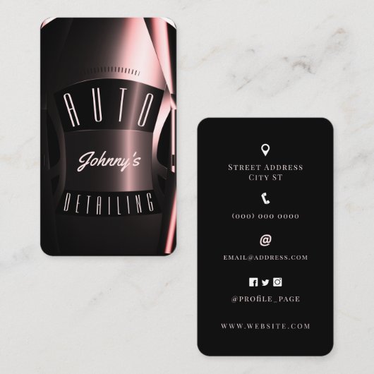 De ogen van de auto zien er stijlvol uit visitekaartje (Voorkant / Achterkant)