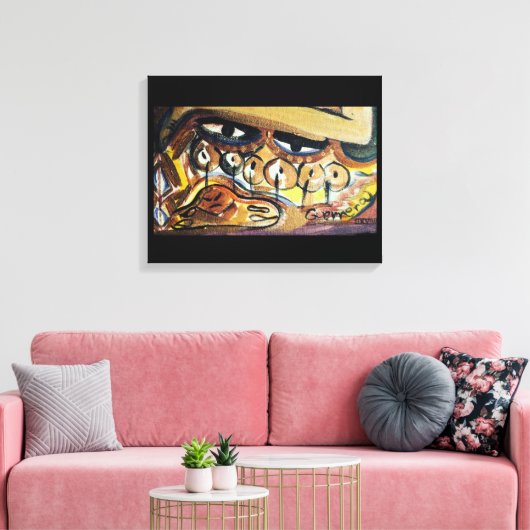 De ogen van de Cemi Canvas Afdruk (Insitu (Woonkamer))