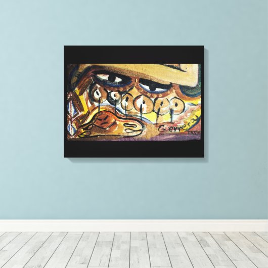De ogen van de Cemi Canvas Afdruk (Insitu (Houten vloer))