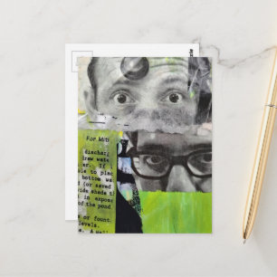 De ogen van de dokter Mixed Media Collage Briefkaart