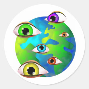 de ogen van de heer ronde sticker