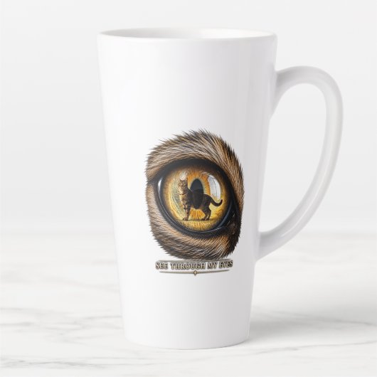 De ogen van een kat liegen nooit latte mok (Rechts)