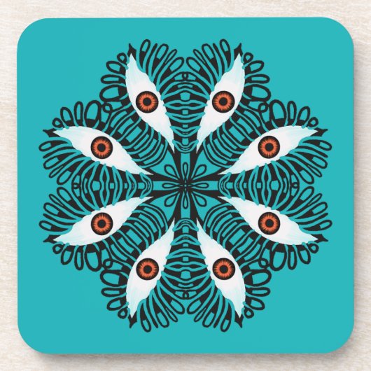 De ogen van het aambeeld zijn vreemd, trippy gooie bier onderzetter (Voorkant)