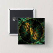 De ogen van het Oerwoud Abstracte Art Button (vier (Voorkant /achterkant)