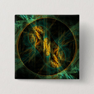 De ogen van het Oerwoud Abstracte Art Button (vier