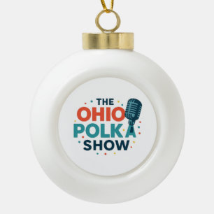 De OHIO Polka Show Sneeuwvlok Omlijst Hanger Keramische Bal Ornament