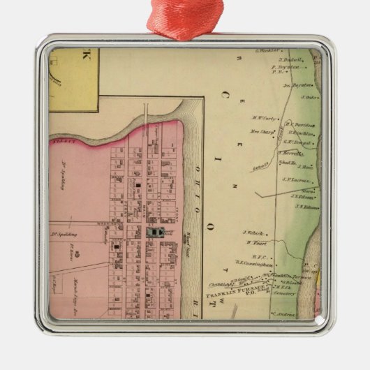 De Ohio-rivier en Valley 3 Metalen Ornament (Voorkant)