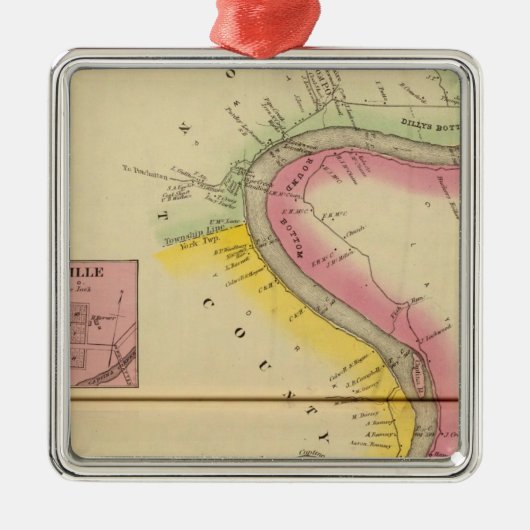 De Ohio-rivier en Valley 3 Metalen Ornament (Voorkant)