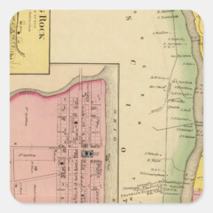 De Ohio-rivier en Valley 3 Vierkante Sticker
