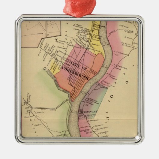 De Ohio-rivier en Valley 8 Metalen Ornament (Voorkant)