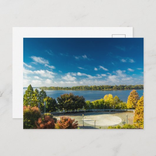 De Ohio-rivier in Evansville, Indiana in Herfst Briefkaart (Voorkant / Achterkant)