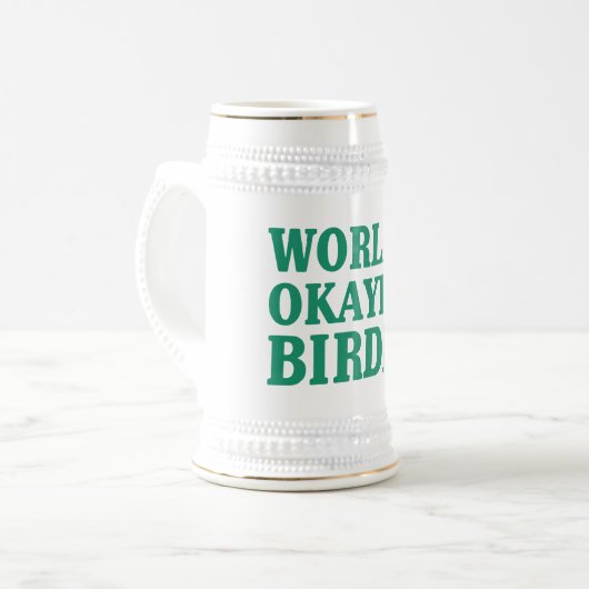 De Okayest Birder ter wereld Bierpul (Voorkant links)